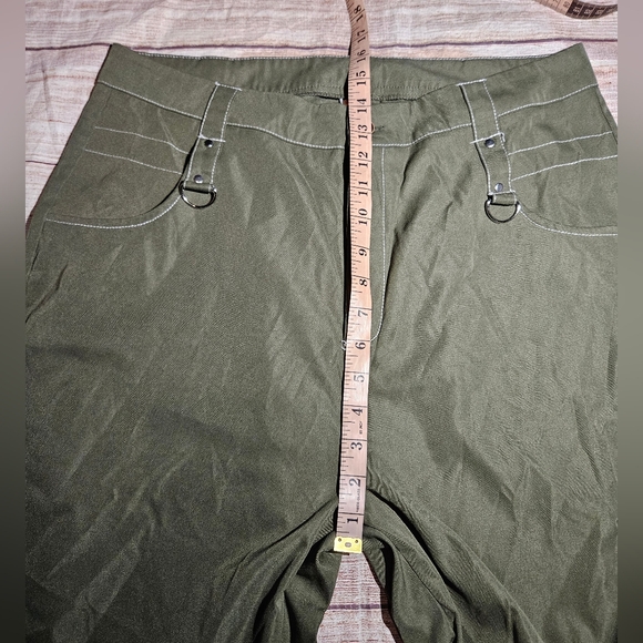 Romwe Fairycore Skull Print Green Wide Leg Cargo Pants - Picture 7 of 10